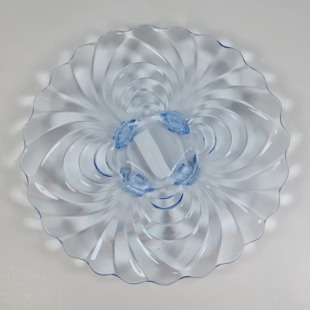 Vintage Cambridge Caprice Moonlight Blue 4-Toed Torte Plate 11.5
